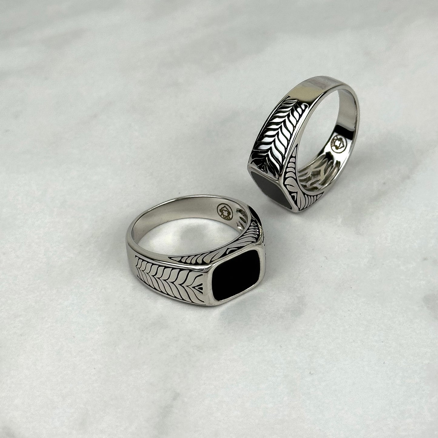 Onyx Chevron Ring