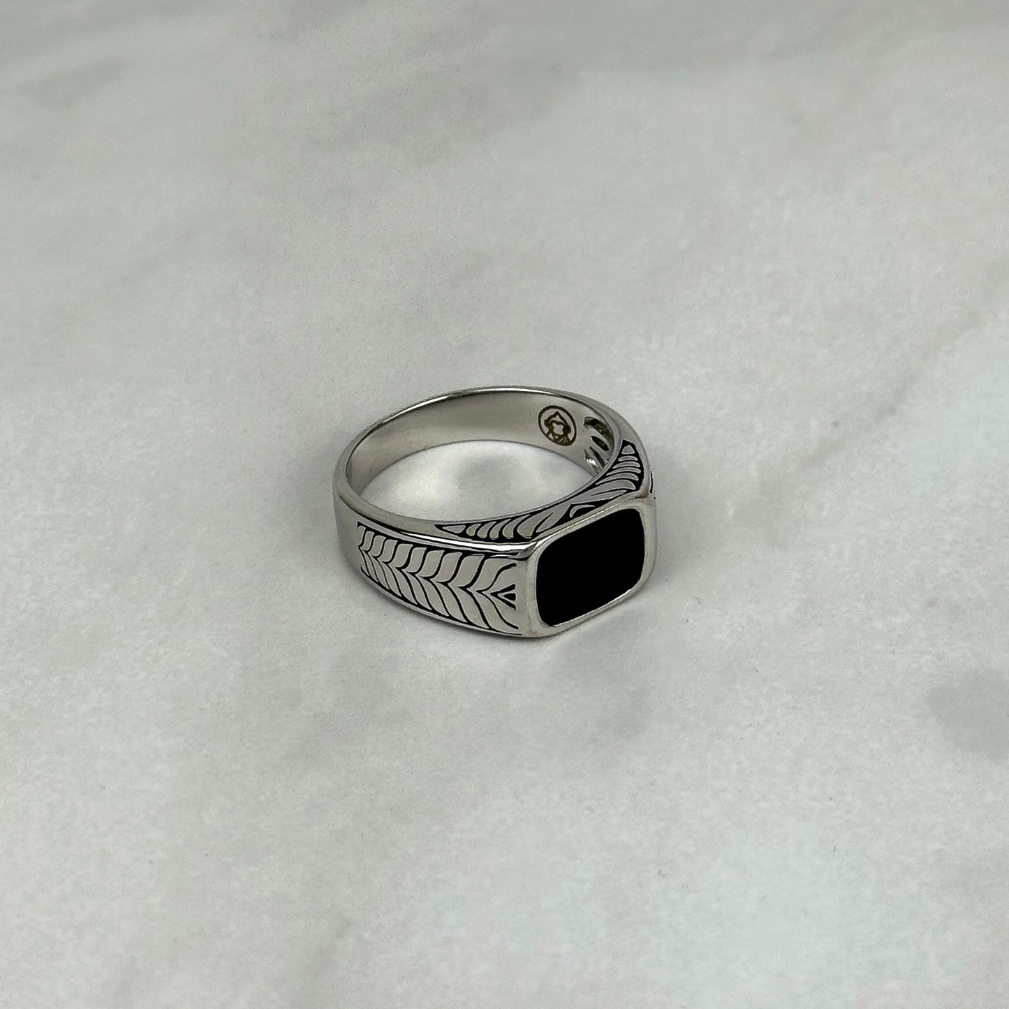 Onyx Chevron Ring